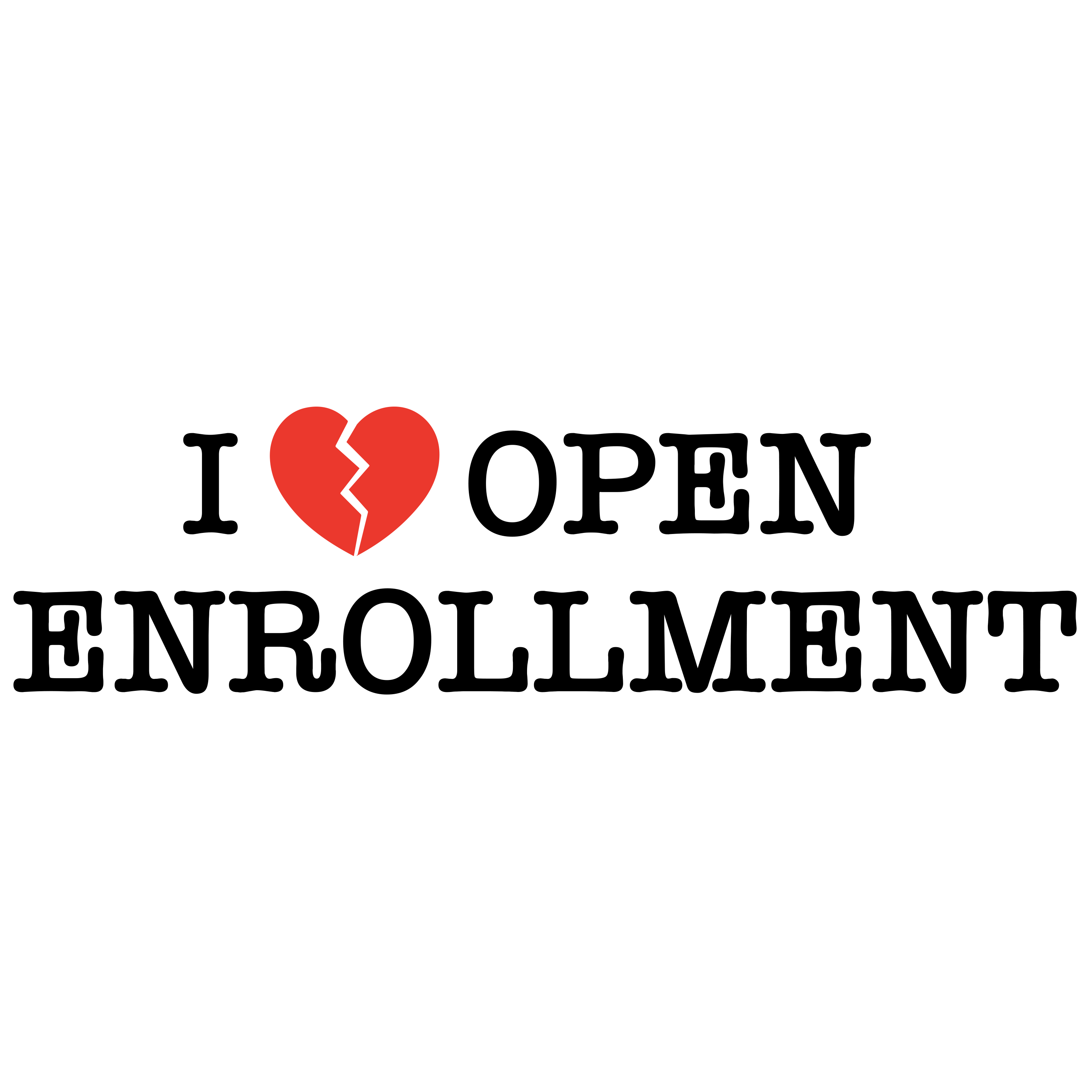 I Love Open Enrollment-Black